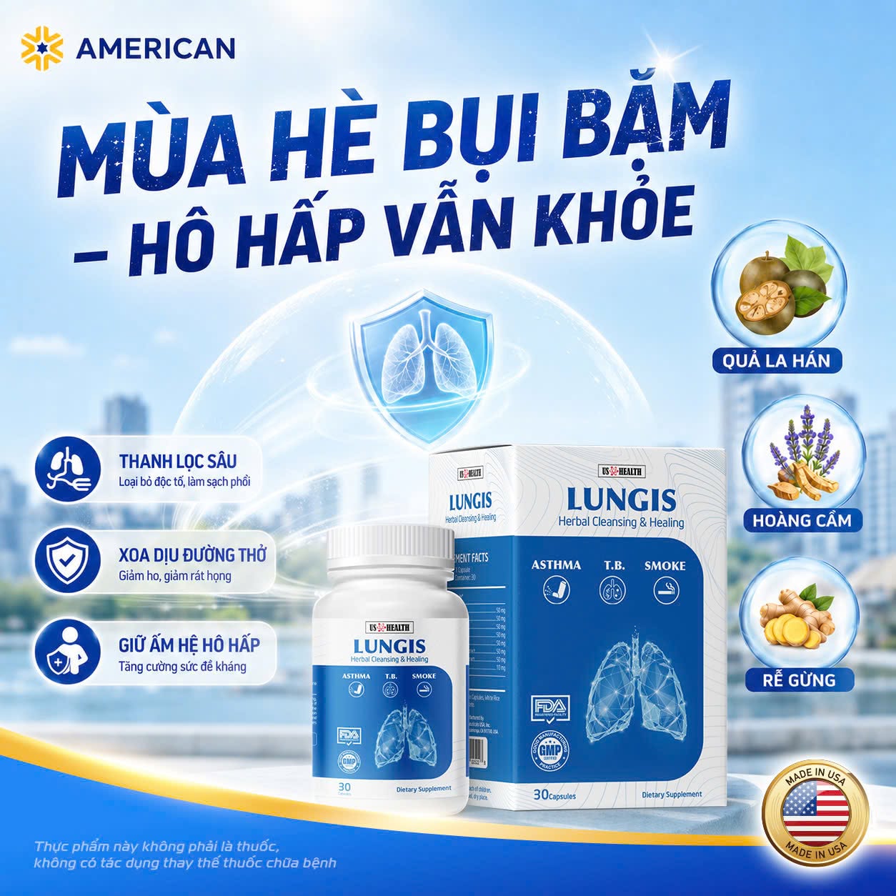 Lungis tăng cường chức năng phổi